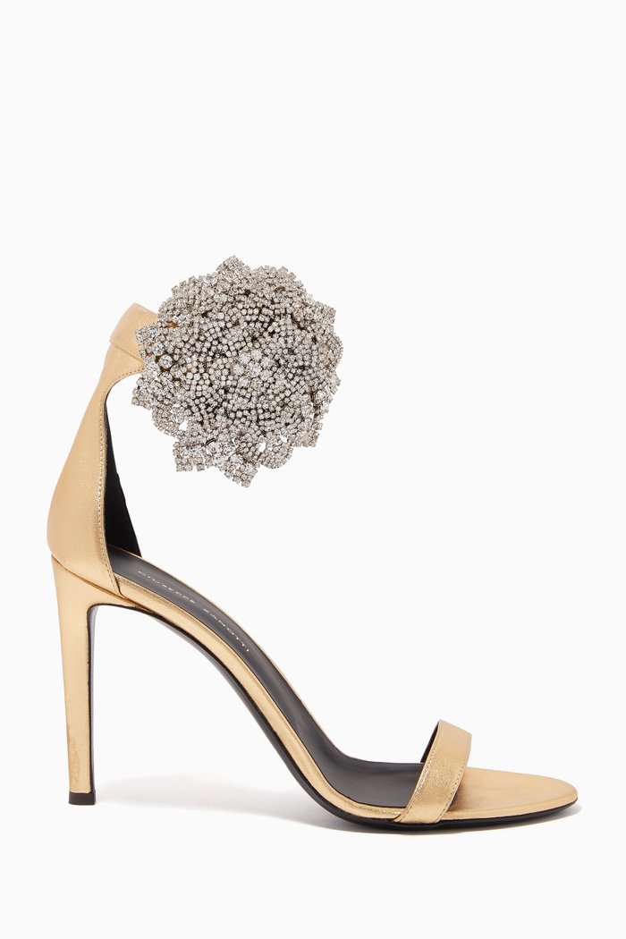 

Fleur 102 Sandals in Metallic Leather, Gold