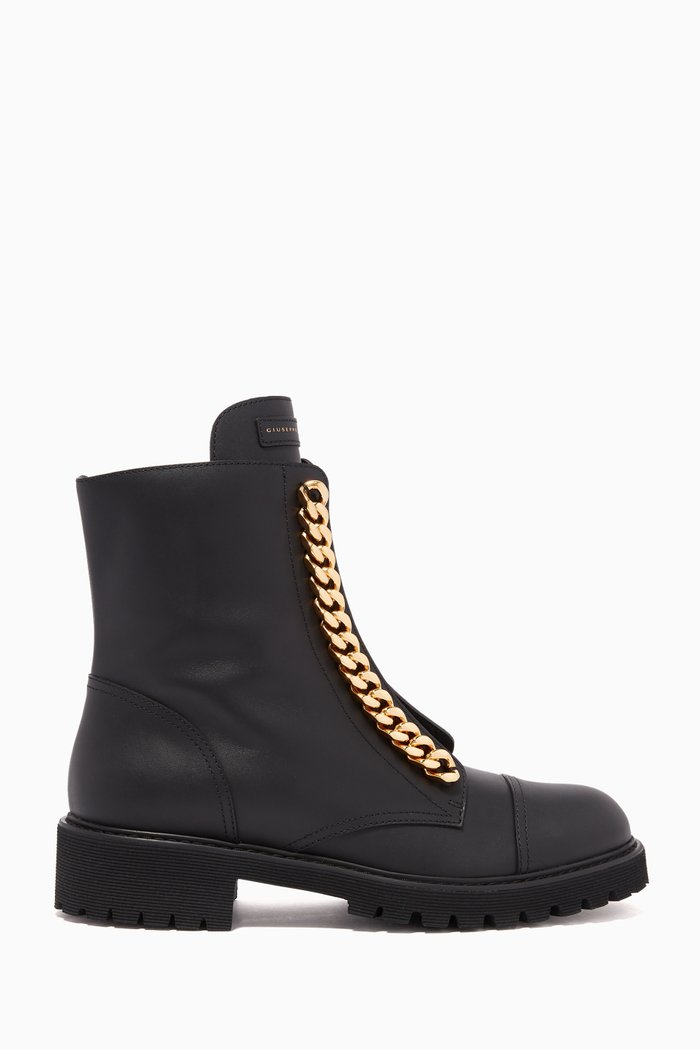 

Combat Boots in Leather, Black