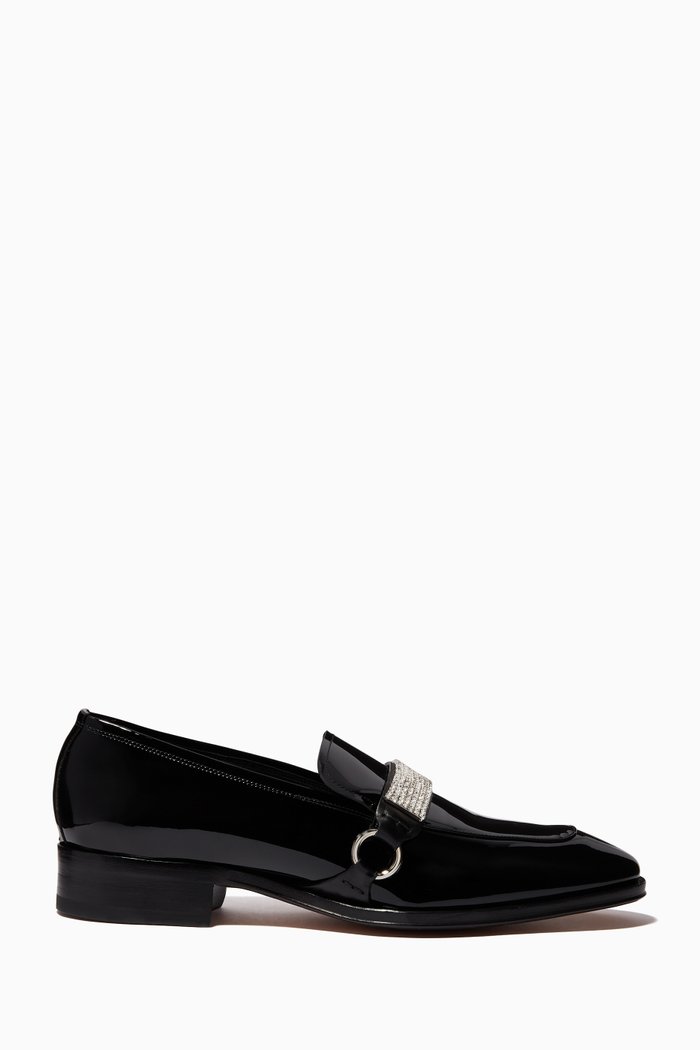 Sparkle Moccasins in Patent Leather, Black