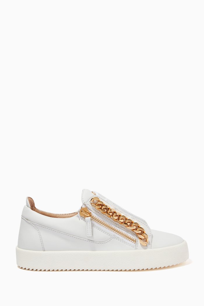

Frankie Chain Sneakers in Leather, White