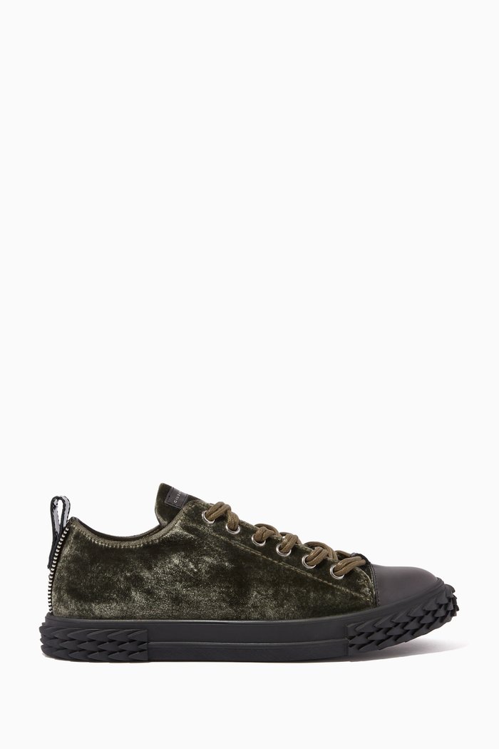 

Blabber Low-Top Sneakers in Velvet, Green