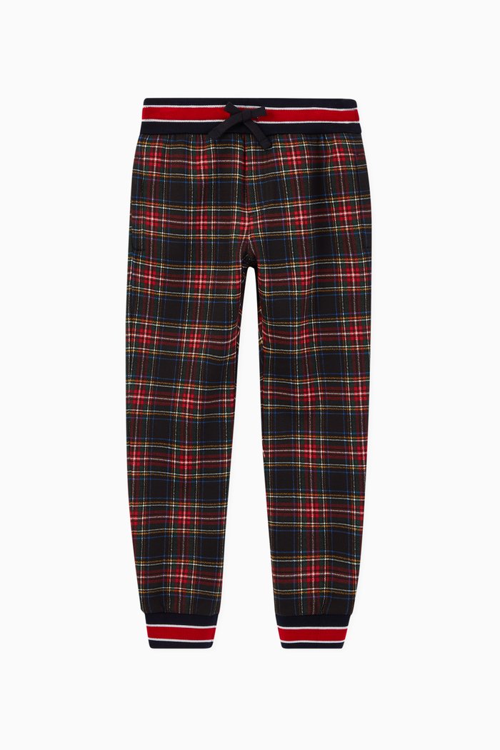

Tartan Jersey Sweatpants, Black