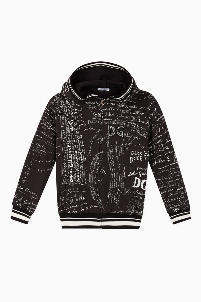 

Logo Lettering Jersey Hoodie, Black