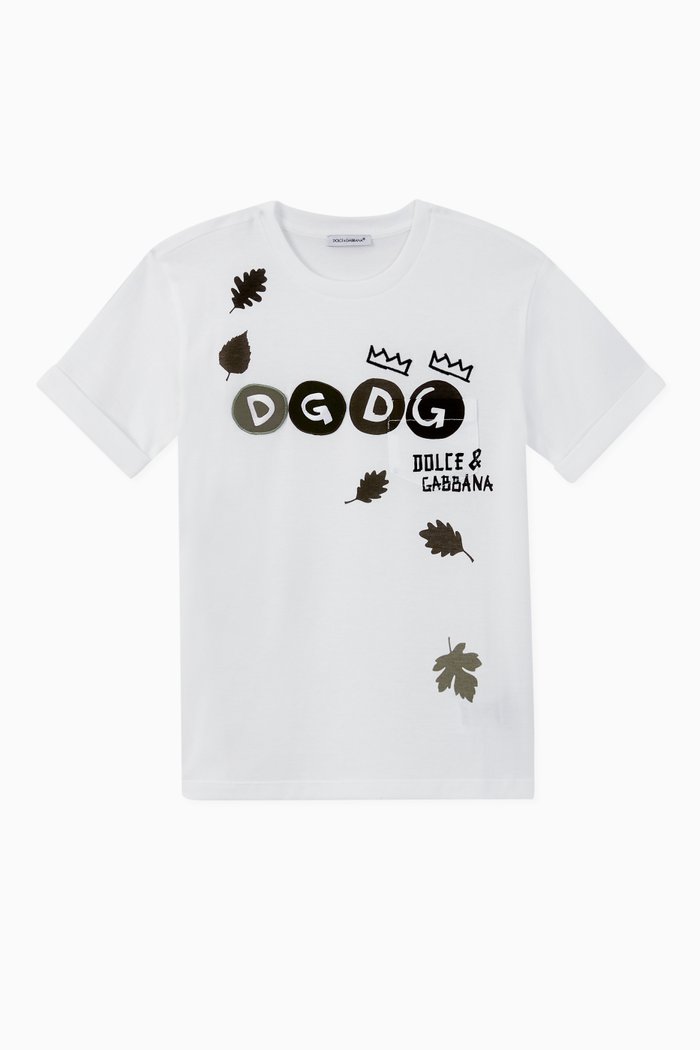 

Leaf Graphic Cotton Jersey T-Shirt, White