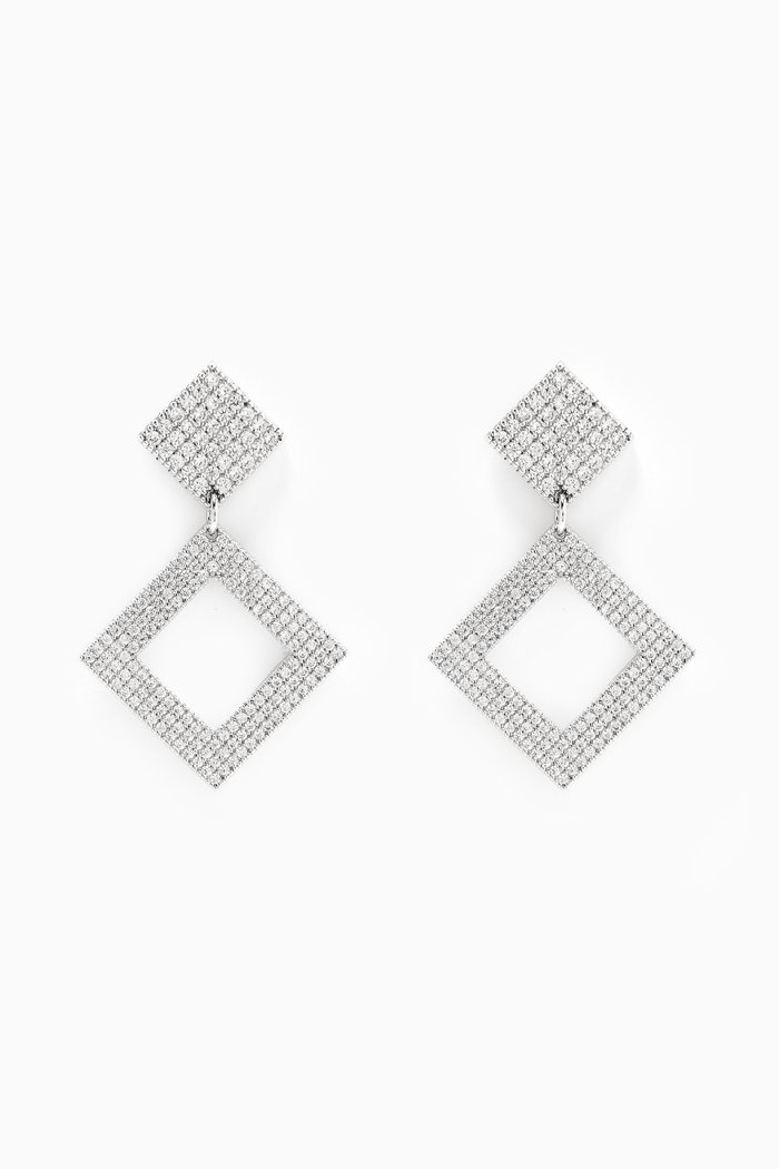 

Pavé Princess Earrings, Silver