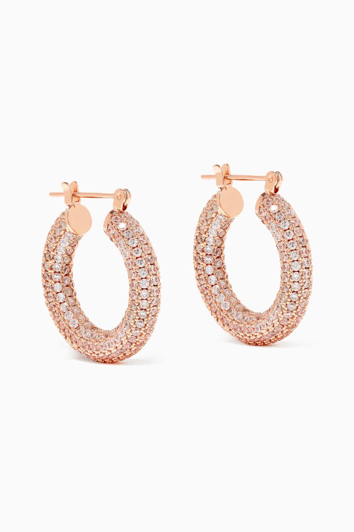 

Pavé Baby Amalfi Hoops, Rose gold