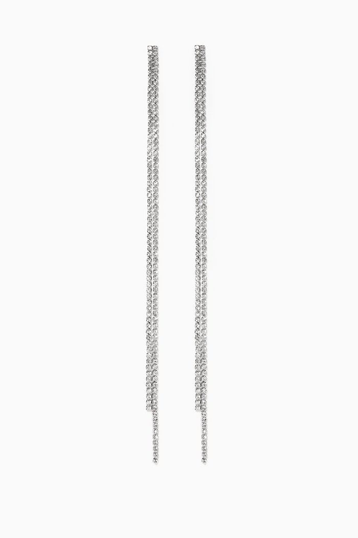 

Liquid Diamanté Duster Earrings, White