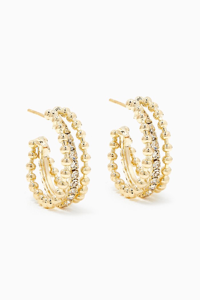 Deco Wing Earrings, Gold
