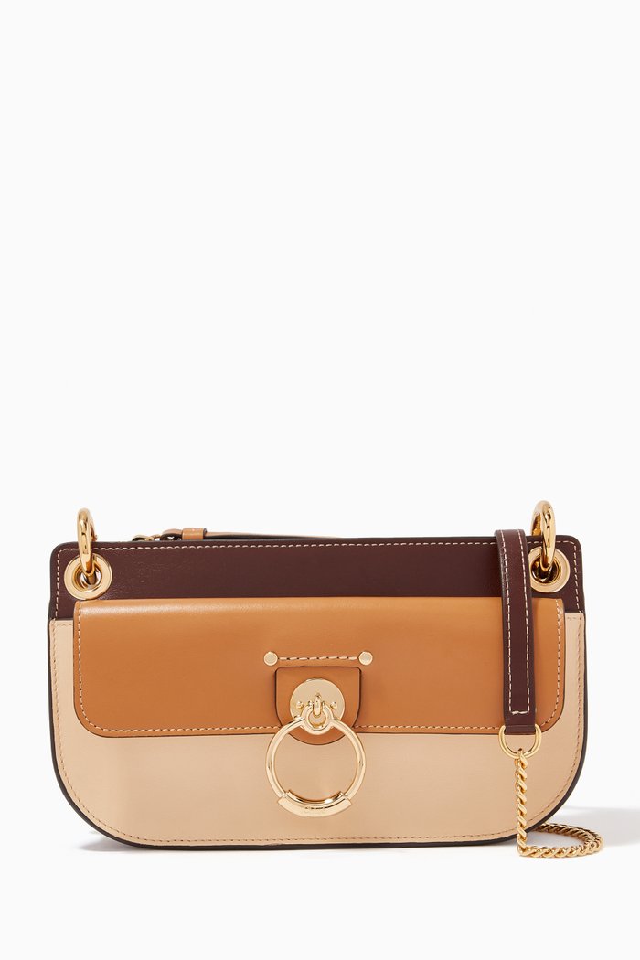 

Tess Crossbody Pouch in Shiny Calfskin, Brown
