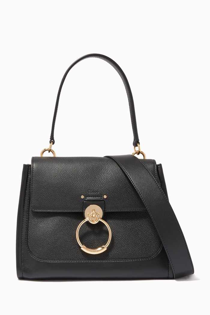 

Small Tess Daybag in Smooth & Grained Calfskin, Black
