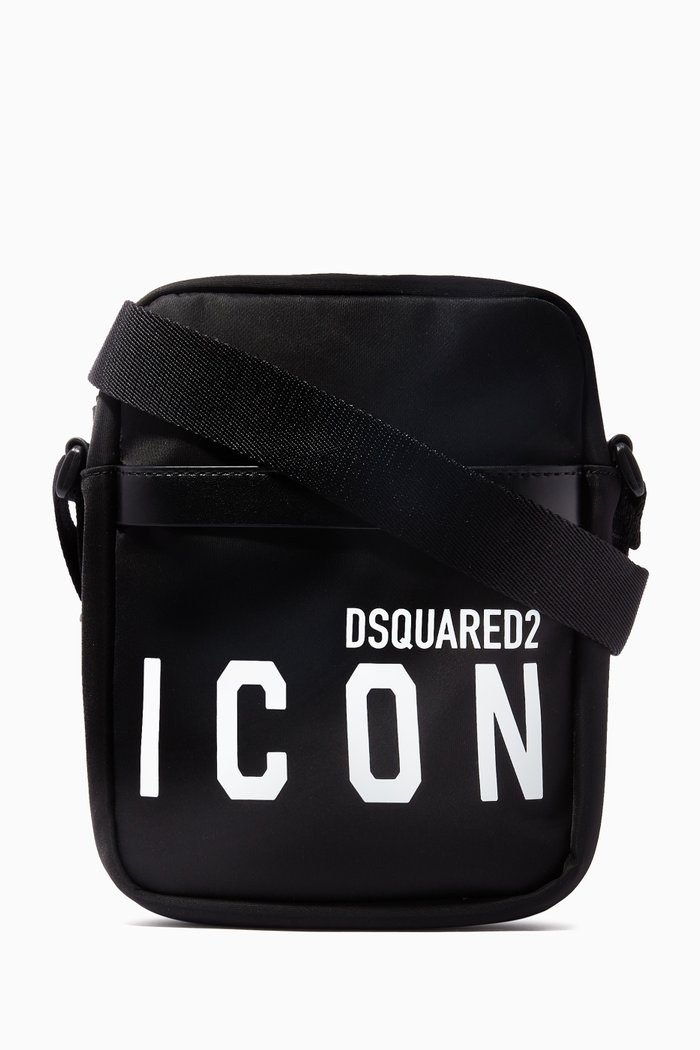 

Logo Icon Crossbody Bag in Nylon, Black