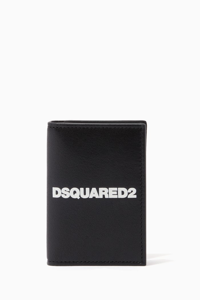 

Dsquared2 Billfold Card Holder Wallet in Leather, Black
