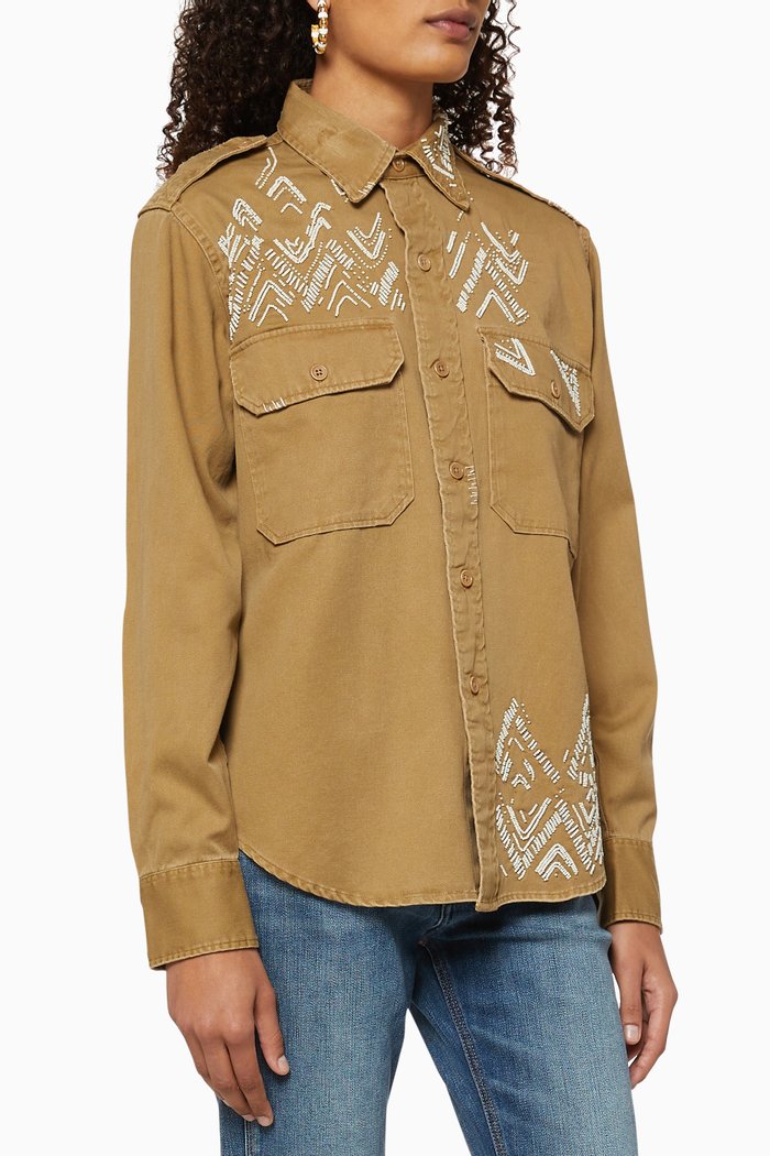 

Beaded Twill Shirt, Multicolour
