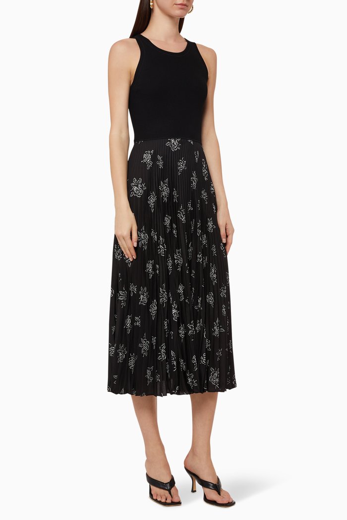 

Pleated Sleeveless Dress, Multicolour