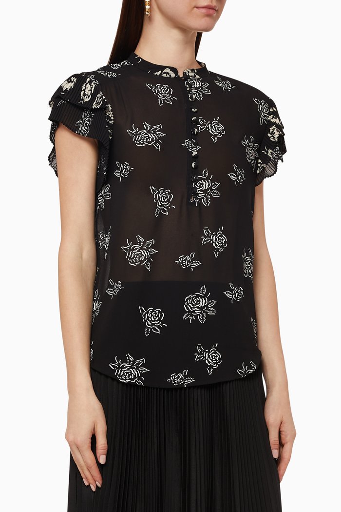 

Rose-Print Crepe Blouse, Multicolour