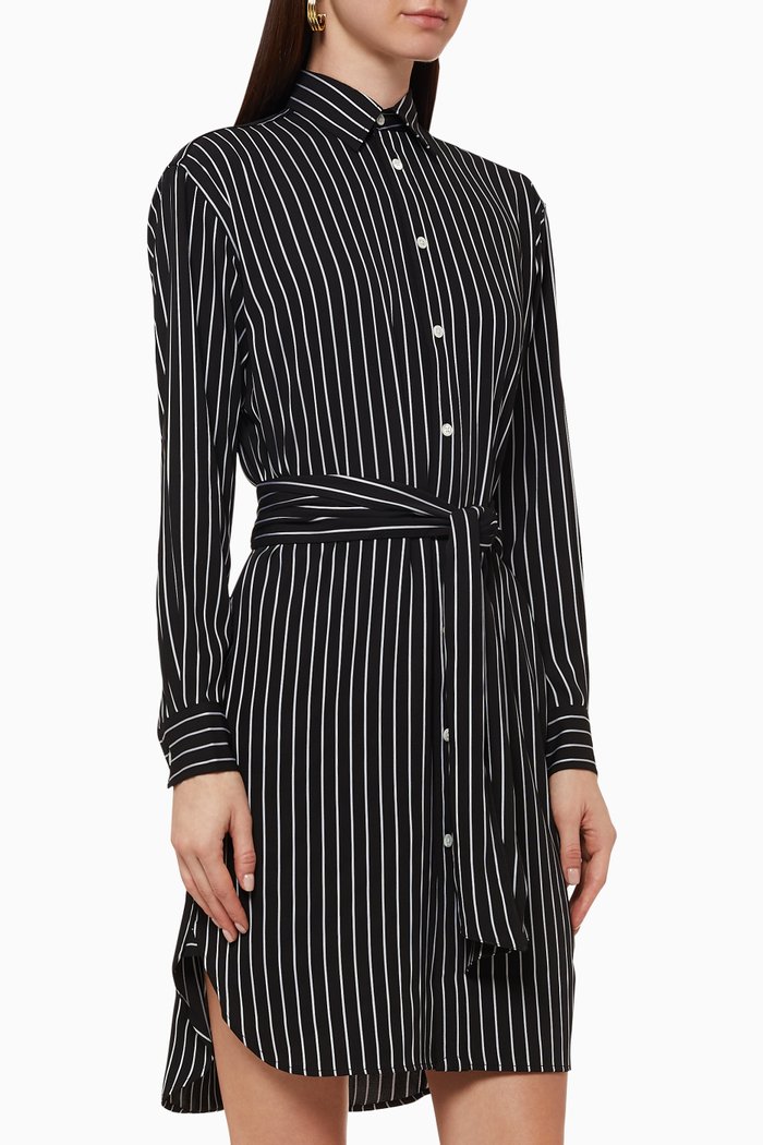 

Striped Belted Shirtdress, Multicolour