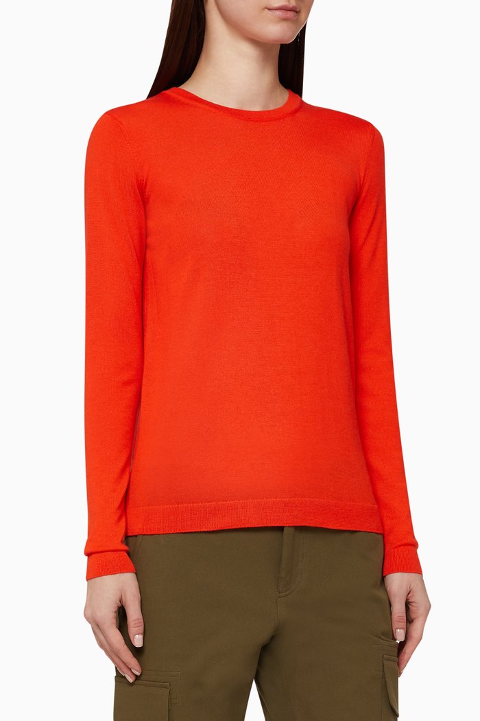 Cashmere Crewneck Sweater, Orange