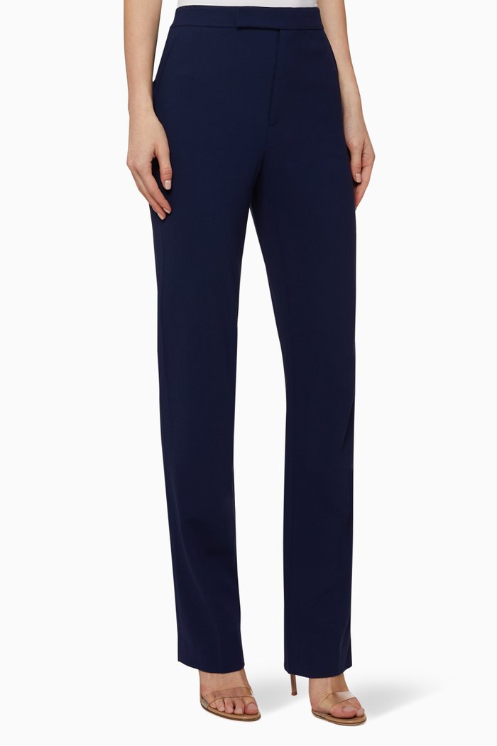 

Seth Wool Crepe Pants, Blue