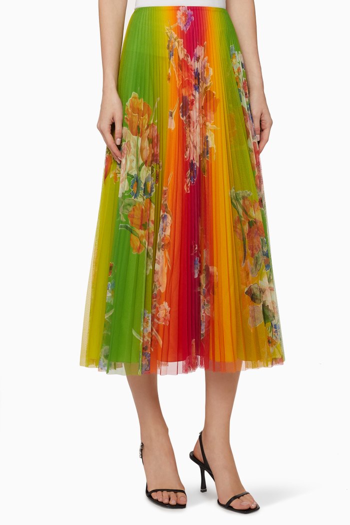 

Trivelas Floral Pleated Skirt, Multicolour