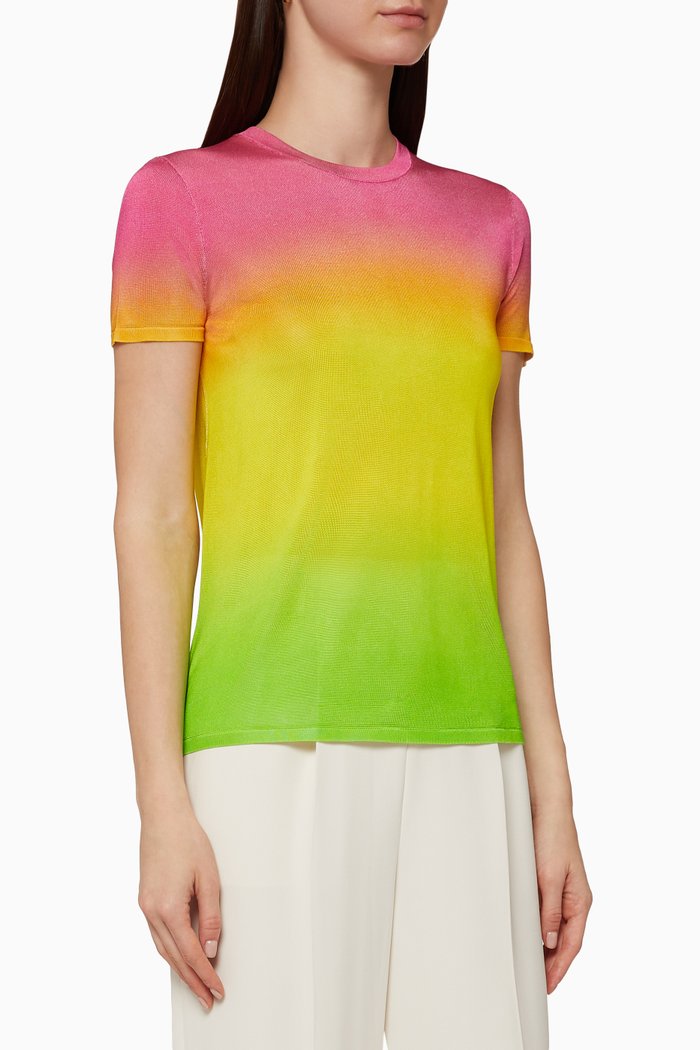 

Ombré Silk Crewneck Shirt, Multicolour