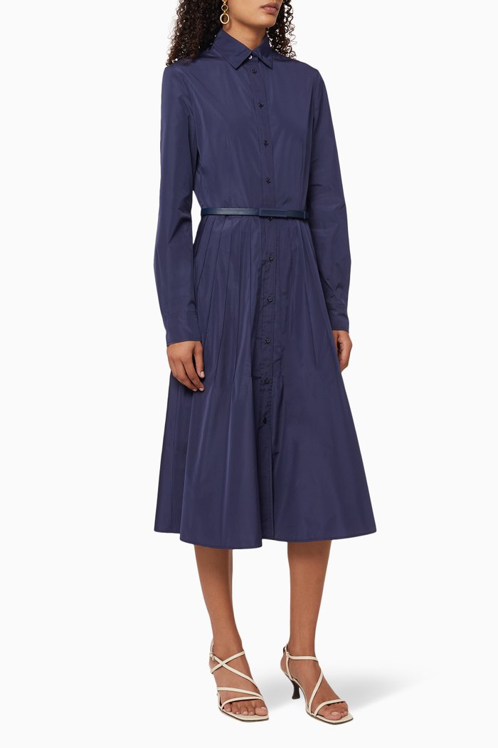 

Karly Taffeta Shirt Dress, Blue