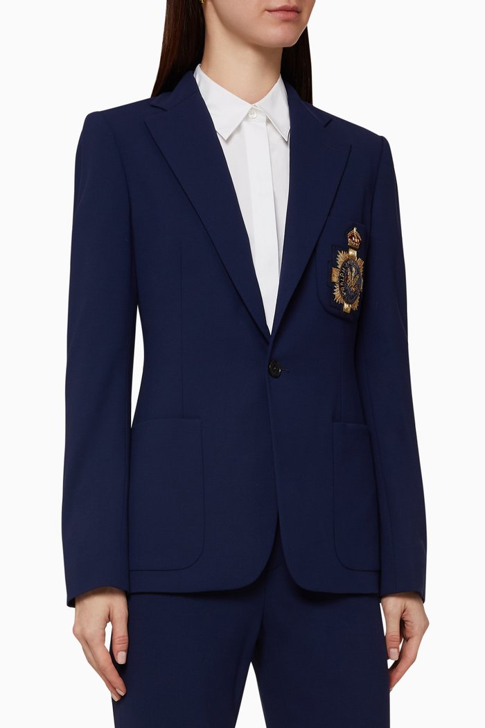 

Katherine Wool Crepe Jacket, Blue