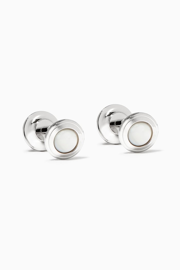 

Pearl Onyx Cufflinks in Palladium, Silver