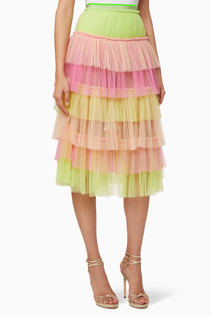 

Tulle Tiered Skirt, Green