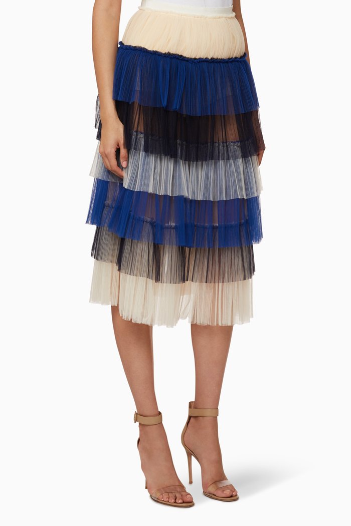 

Tulle Tiered Skirt, White