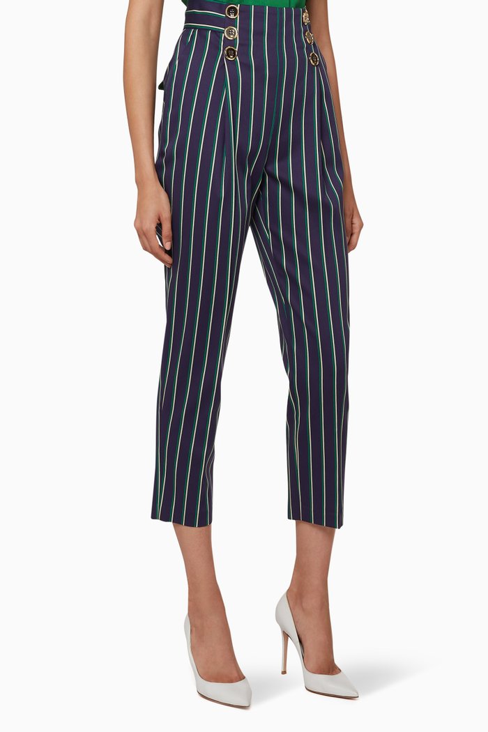 

Pinstripe Cigarette Trousers, Blue