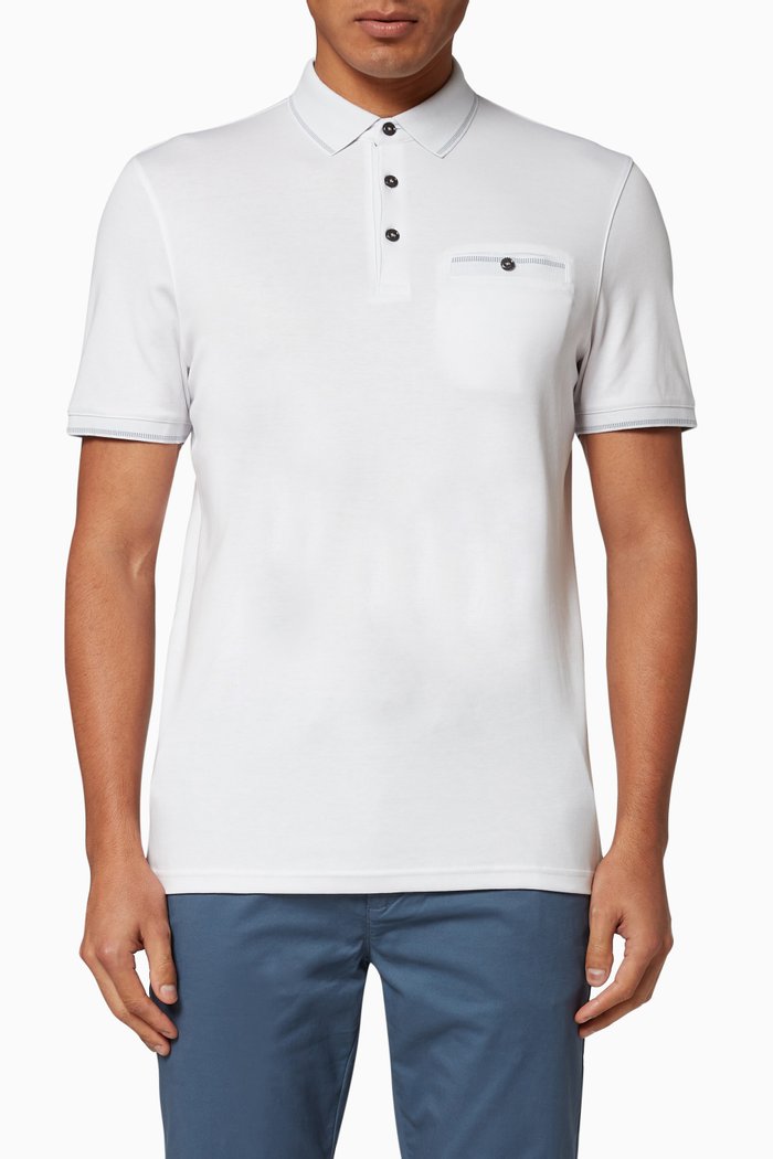 Boomie Cotton Jersey Polo, White