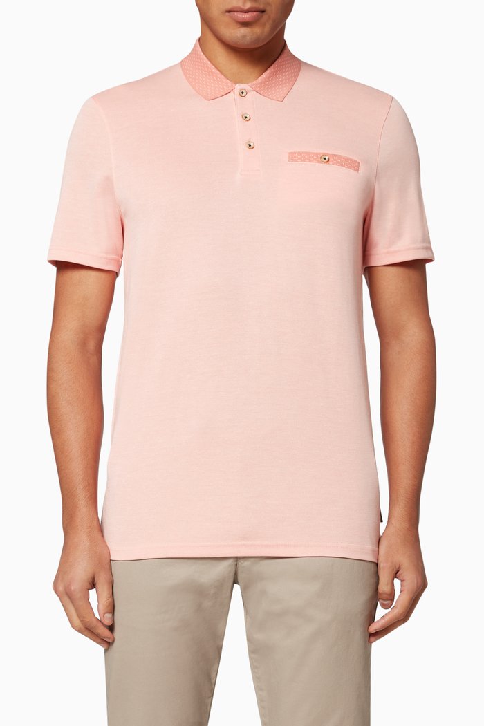 

Carosel Flat Knit Oxford Polo, Orange