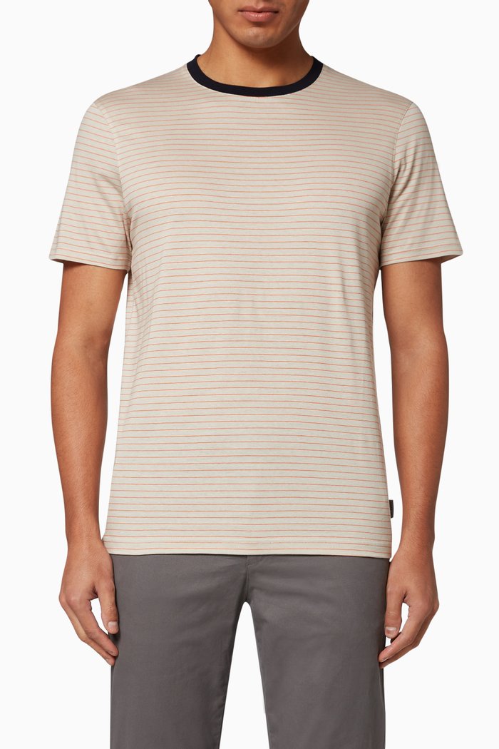 

Dayout Striped Cotton T-Shirt, Neutral