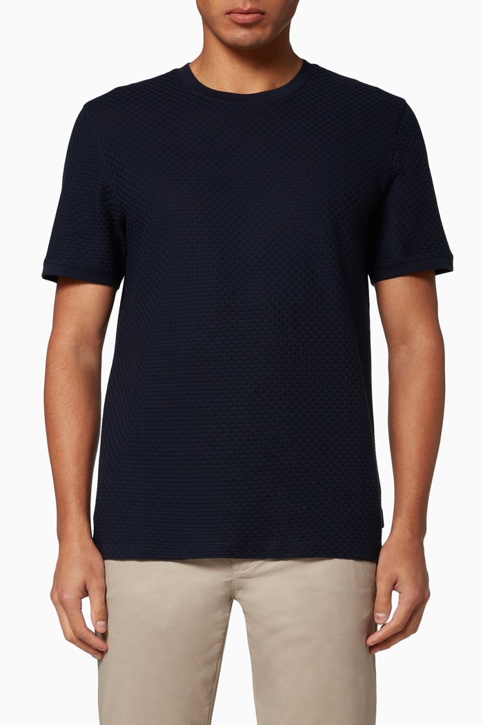 

Caramel Textured Cotton T-Shirt, Blue