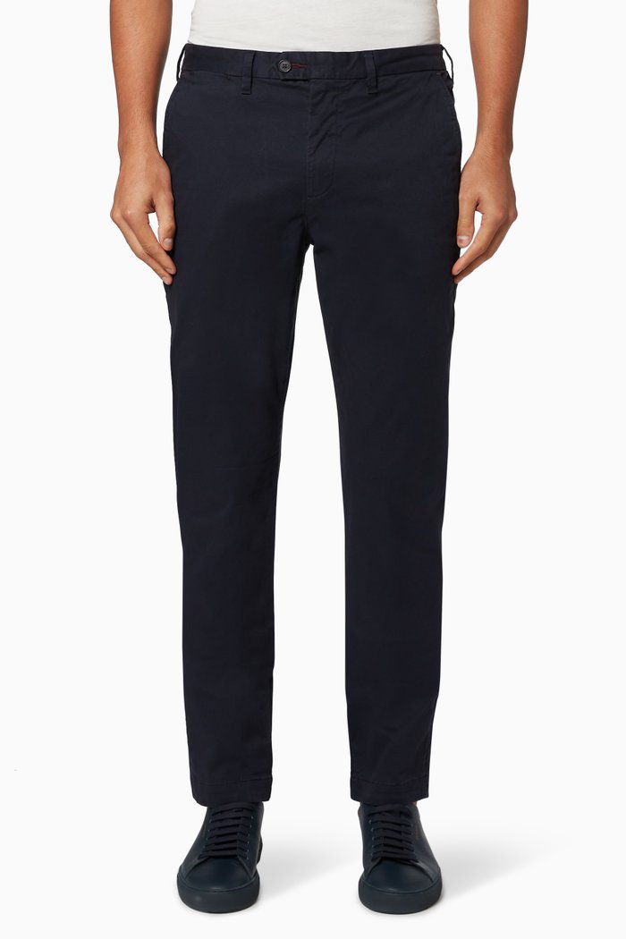 

Clncere Classic Fit Cotton Chinos, Blue