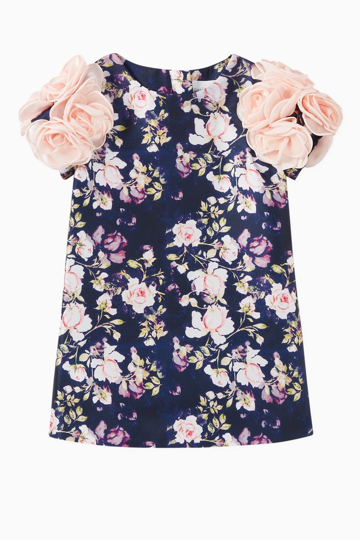 

Floral Print Dress, Blue