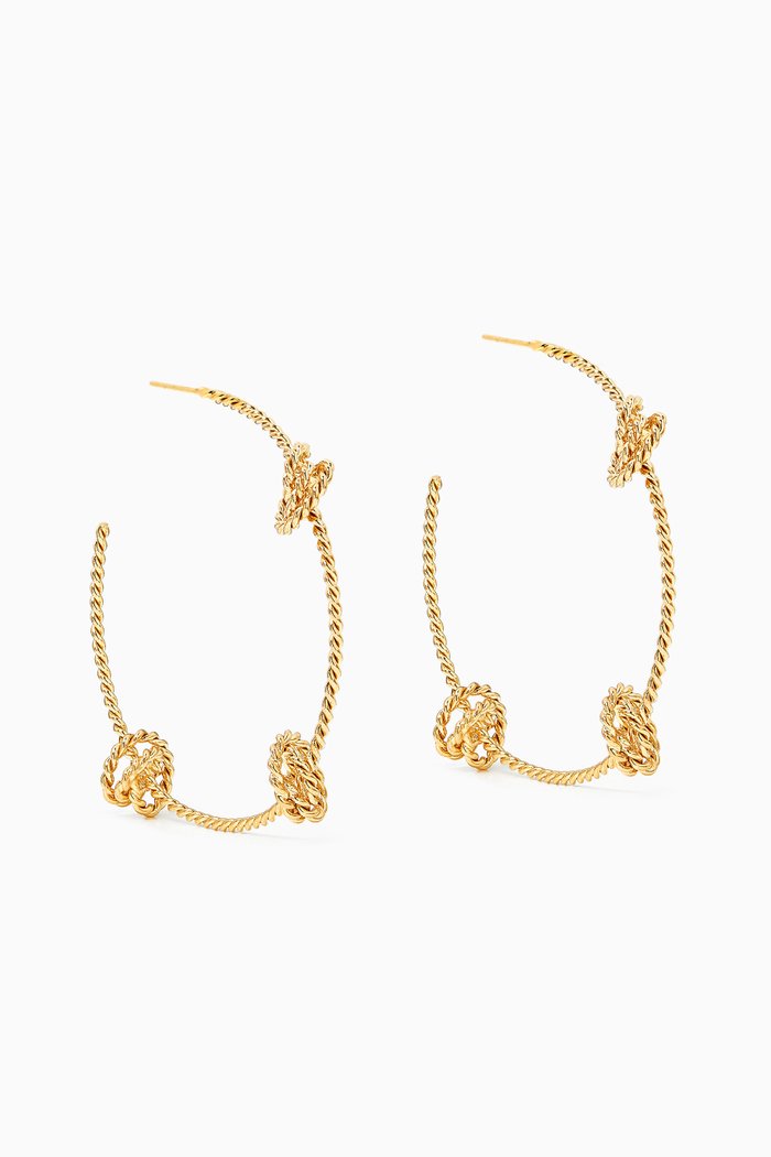 

Large Twisted Wires Hoop Earrings in 18kt Gold-Plated Brass