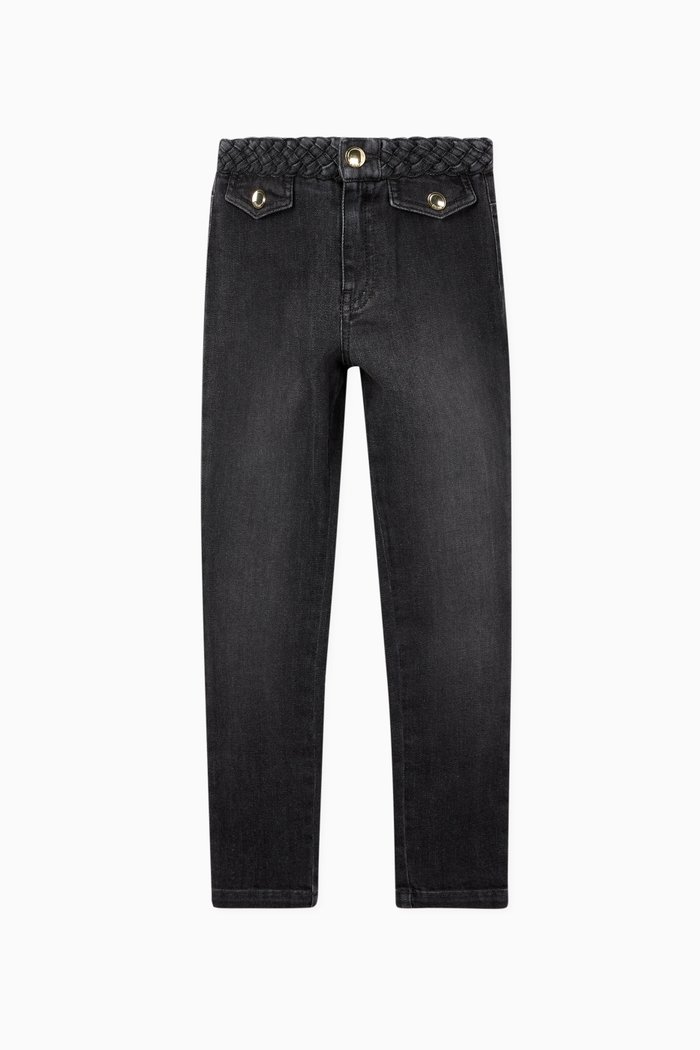 Logo Slim Fit Jeans, Black