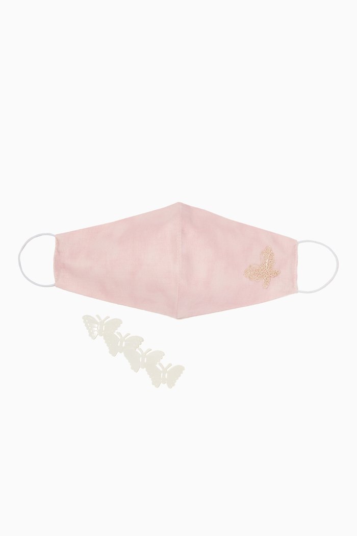 

Butterfly Cotton Face Mask, Pink