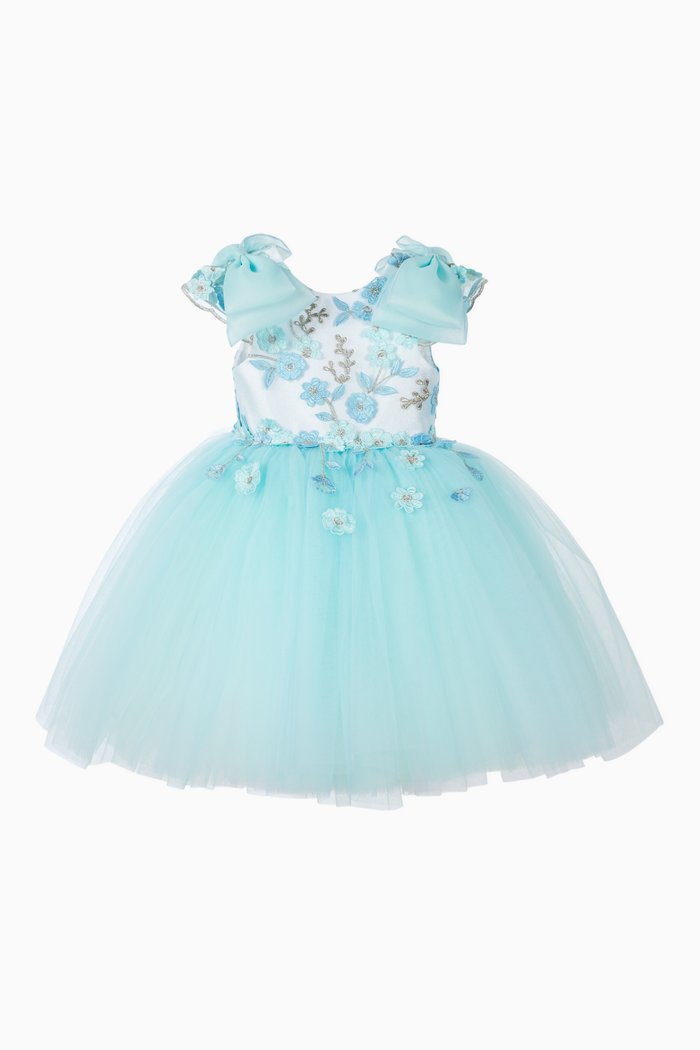 

Marigold Embroidered Tulle Dress, Blue