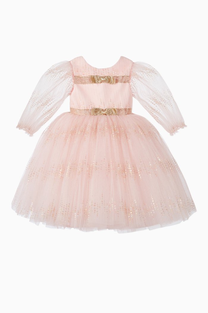 Dotted Amaril Tulle Dress, Pink