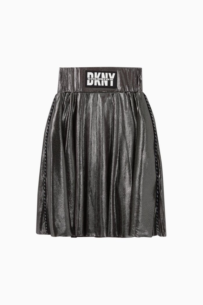 

Logo Patch Metallic Skirt, Silver