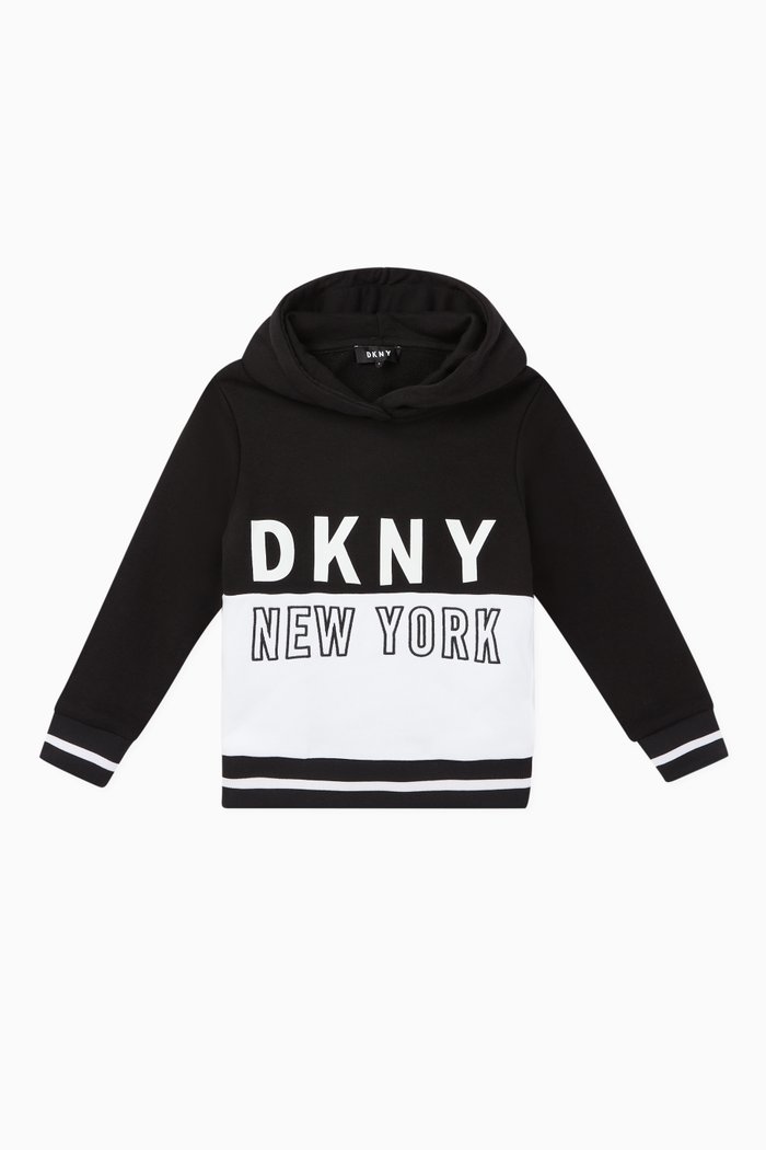 

Colour-Block Cotton Hoodie, Black