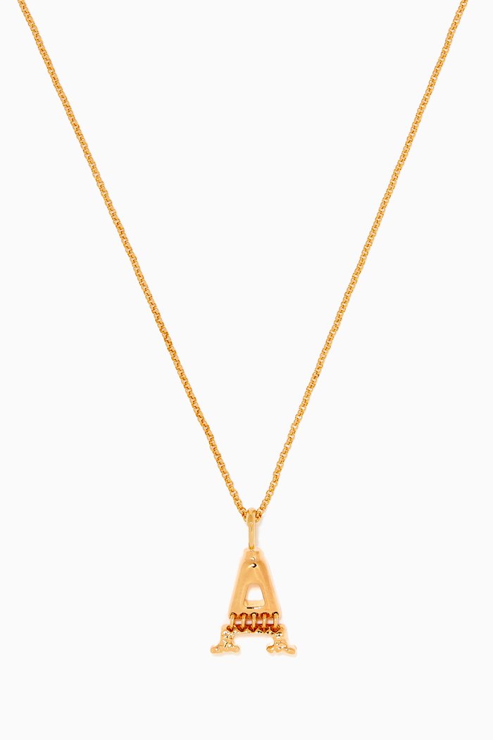 

Alphabet Pendant Necklace in Brass, Gold