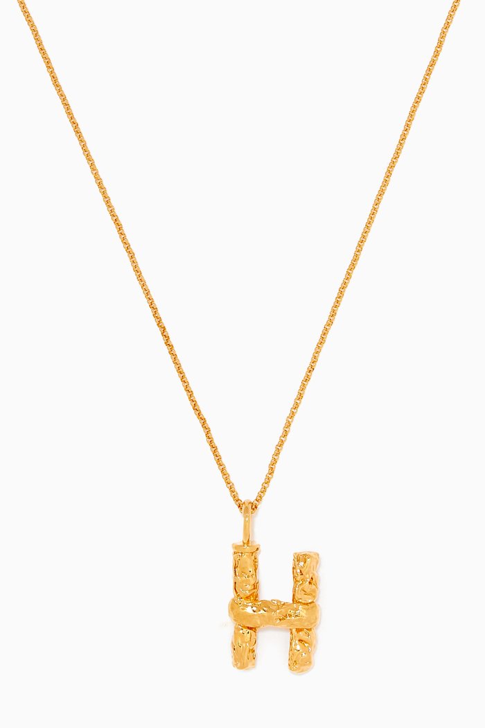 

Alphabet Pendant Necklace in Brass, Gold