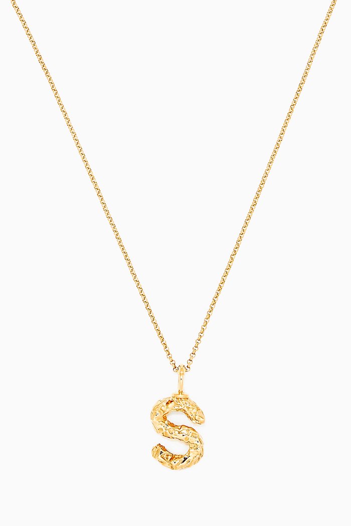

Alphabet Pendant Necklace in Brass, Gold