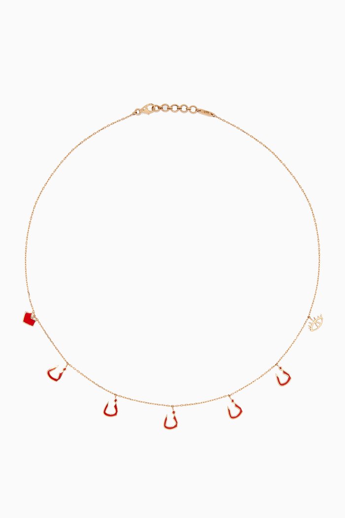 

Mina 5 N Letter Enamel Necklace in 18kt Yellow Gold