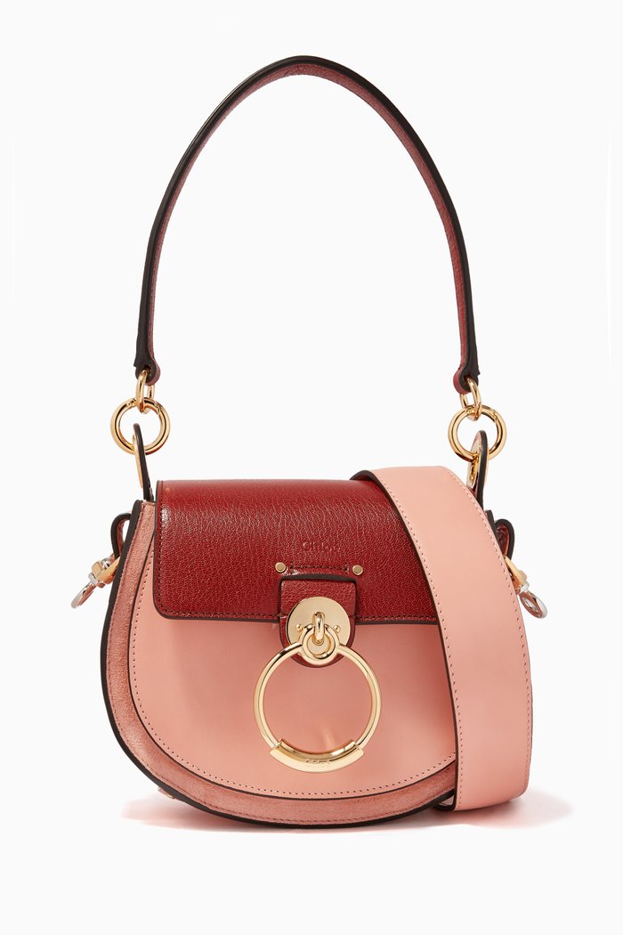 

Small Tess Bag in Goatskin & Shiny Calfskin, Brown