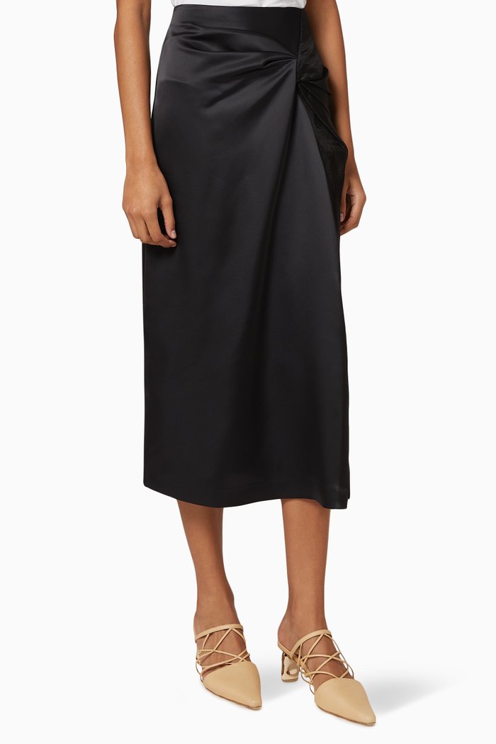 Iris Wool Skirt, Black