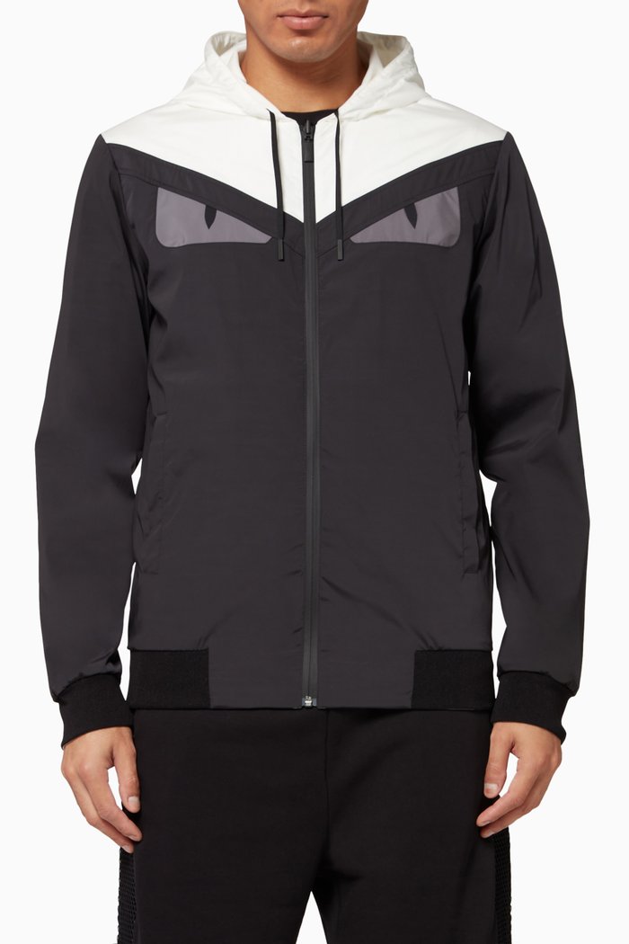 

Bag Bugs Eyes Nylon Reversible Windbreaker, Black